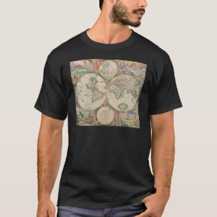 Antiek Wereldkaart T-shirt