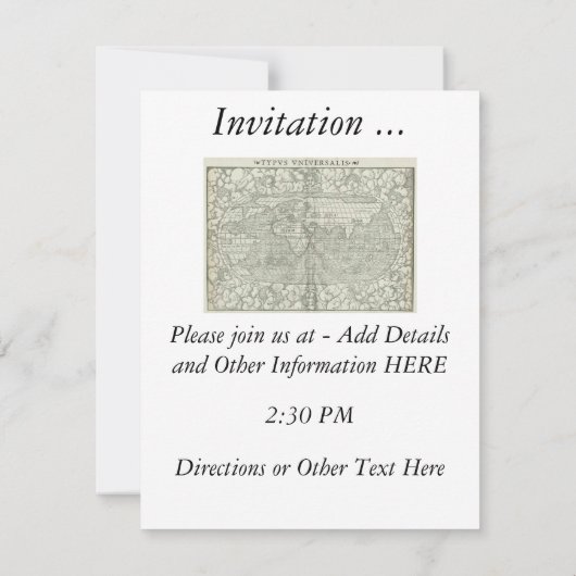 Antiek Wereldkaart van Sebastian Münster ongeveer Kaart (Achterkant)