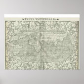 Antiek Wereldkaart van Sebastian Münster ongeveer  Poster (Voorkant)