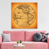 Antiek Wereldkaart Wereldbol Canvas Afdruk (Insitu (Woonkamer))