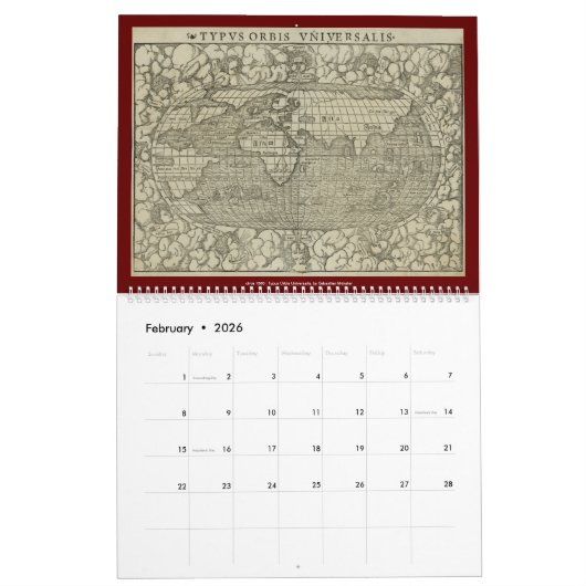 Antiek Wereldkaarten - 16e tot 18e eeuw Kalender (Feb 2026)