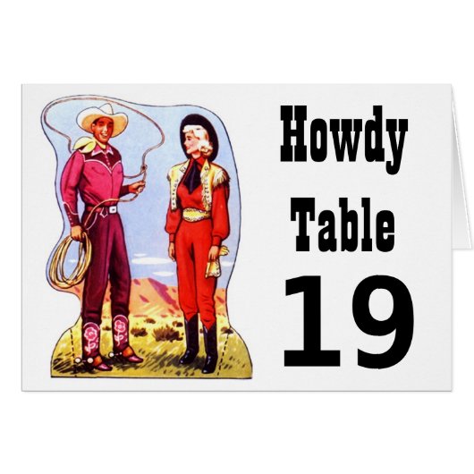Antiek Westerne Roundup Cowboy Cowgirl Table Kaart (Voorkant Horizontaal)