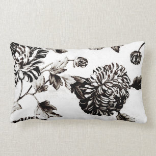 Antiek White & Black Botanical Floral Toile No.2 Kussen