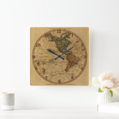 Antiek William Faden 1786 Westerne Hemisphere Map Vierkante Klok (Huis)