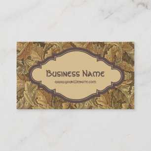 Antiek William Morris Autmun Leaves Acanthus Visitekaartje
