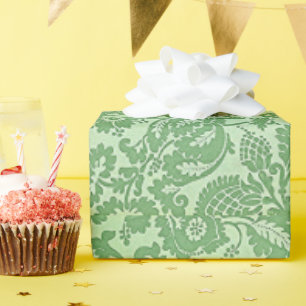 Antiek William Morris bloempatroon groen   Cadeaupapier