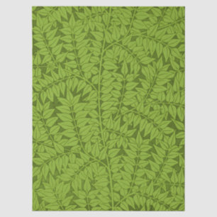 Antiek William Morris Branch Groene Blad Patroon Tissuepapier