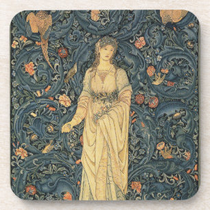 Antiek William Morris Flora Bier Onderzetter