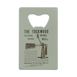 Antiek windenergie The Tuckwood Whitewater Wis 188 Kredietkaart Flessenopener