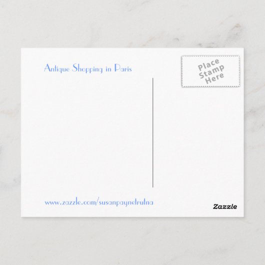 Antiek winkels in Parijs Briefkaart (Achterkant)