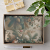 Antiek Winter Bloemen Kerstmis Script Decoupage Tissuepapier (Geschenk)