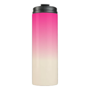 Antiek wit en winterhemel roze ombrepatroon thermosbeker