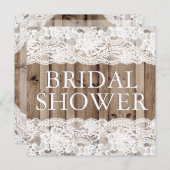 Antiek Wit Kant Bruids Douche Uitnodiging (Voorkant / Achterkant)