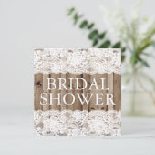 Antiek Wit Kant Bruids Douche Uitnodiging (Staand voorkant)