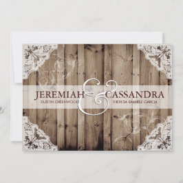 Antiek wit kant bruiloft uitnodiging