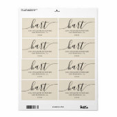 Antiek wit Modern Script Family Retouradres Etiket (Full Sheet)