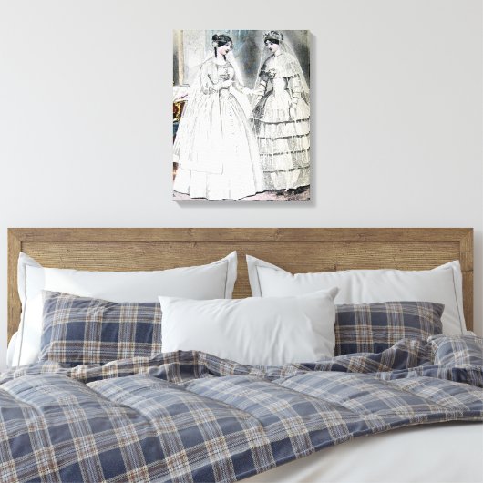 Antiek-witbruiloft Canvas Afdruk (Insitu (Slaapkamer))