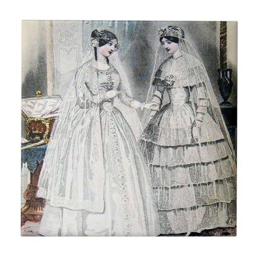 Antiek-witbruiloft Tegeltje (Voorkant)