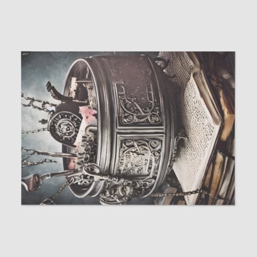 Antiek Witchery met Cauldron en Spell Books Tissuepapier (Voorkant)