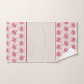 Antiek Witte Achtergrond Roze Poinsettia Bad Handdoek (Handdoek)