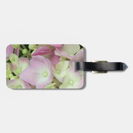 Antiek witte en droge roze hydrangea Petals Bagagelabel (Achterkant horizontaal)
