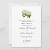 Antiek Witte Hortensia Grand-millennial Dubbel Kaart (Voorkant)