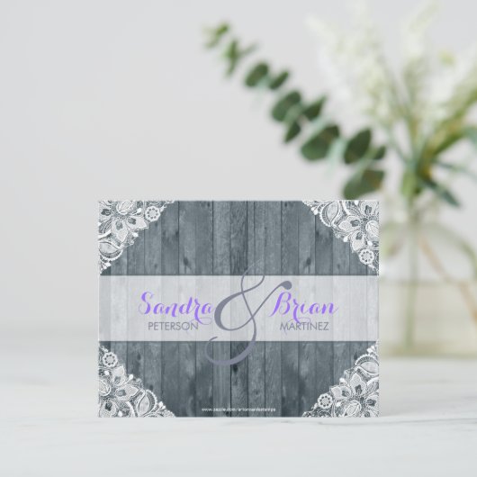 Antiek Witte ras Rustic Weeding Uitnodiging (Staand voorkant)