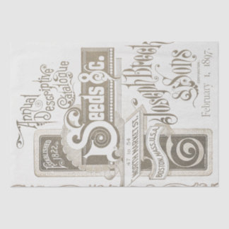 Antiek zadencatalogus Typografie Decoupage Taupe Tissuepapier
