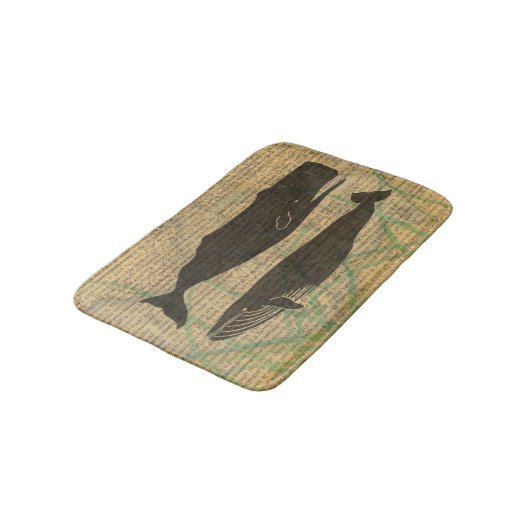 Antiek Zee op walvis Badmat (Gekanteld)