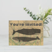 Antiek Zee op walvis Kaart (Staand voorkant)