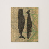 Antiek Zee op walvis Legpuzzel (Verticaal)