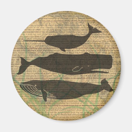 Antiek Zee op walvis Magneet (Voorkant)