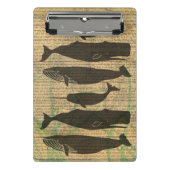 Antiek Zee op walvis Mini Klembord (Voorkant)