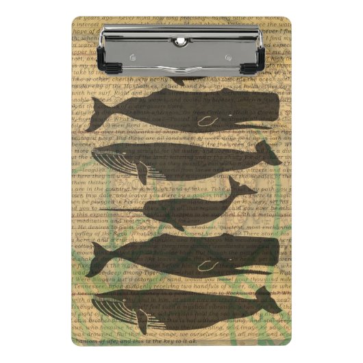 Antiek Zee op walvis Mini Klembord (Voorkant)