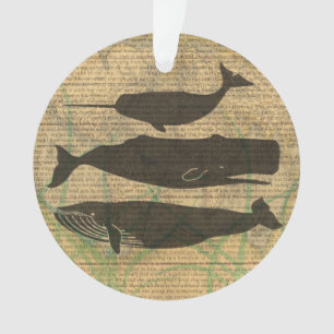Antiek Zee op walvis Ornament