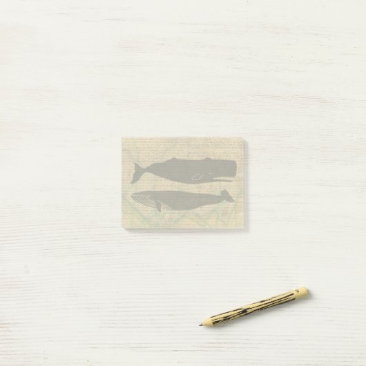 Antiek Zee op walvis Post-it® Notes (Op bureau)