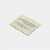 Antiek Zee op walvis Post-it® Notes (Schuin)