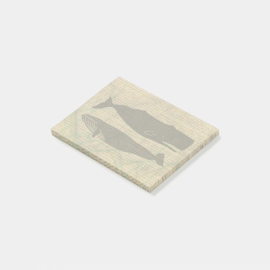 Antiek Zee op walvis Post-it® Notes (Schuin)