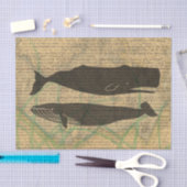 Antiek Zee op walvis Tissuepapier (Craft)