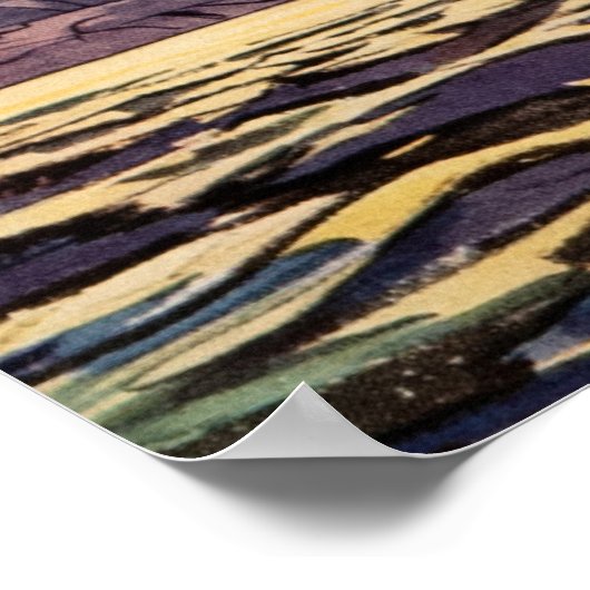 Antiek zeilboot motorboot Poster (Hoek)