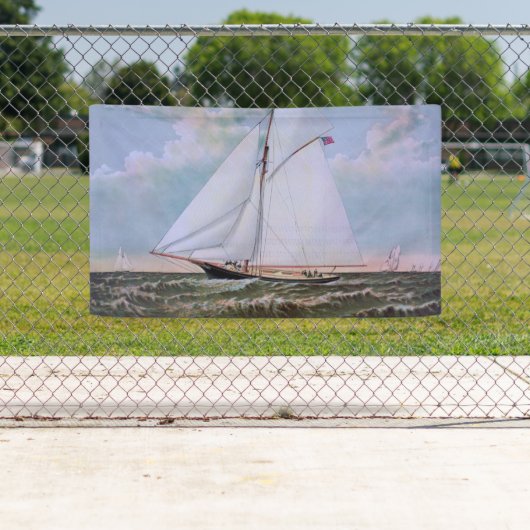Antiek zeilschip sloep jacht zeilboot oceaan spandoek (Insitu)