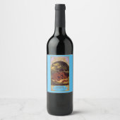 Antiek zelfgemaakte Raspberry Wine Label Sjabloon Wijn Etiket (Voorkant)