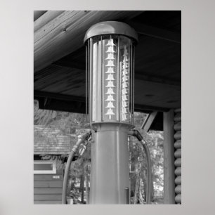Antiek zichtbare gaspomp poster