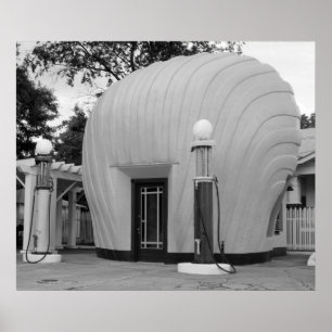 Antiek zichtbare gaspompen poster