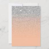 Antiek zilveren glitter perzikkleur save the date (Achterkant)