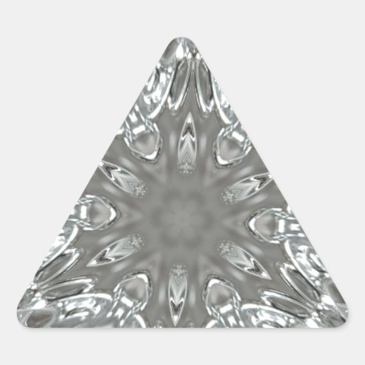 Antiek Zilvergrijs Decoratief Kaleidoscopisch Star Driehoek Sticker (Voorkant)