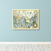 Antiek Zuidoost-Aziatische kaart door Mercator / H Canvas Afdruk (Insitu (Houten vloer))
