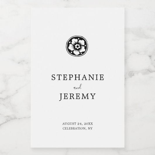 Antiek zwart-wit Rosette Woodcut Voedselcontainer Etiket (Enkel label)