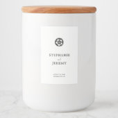 Antiek zwart-wit Rosette Woodcut Voedselcontainer Etiket (Voorkant)