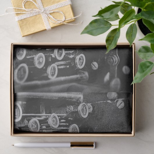 Antiek zwart-wit schrijfmachine Tissuepapier (Geschenk)